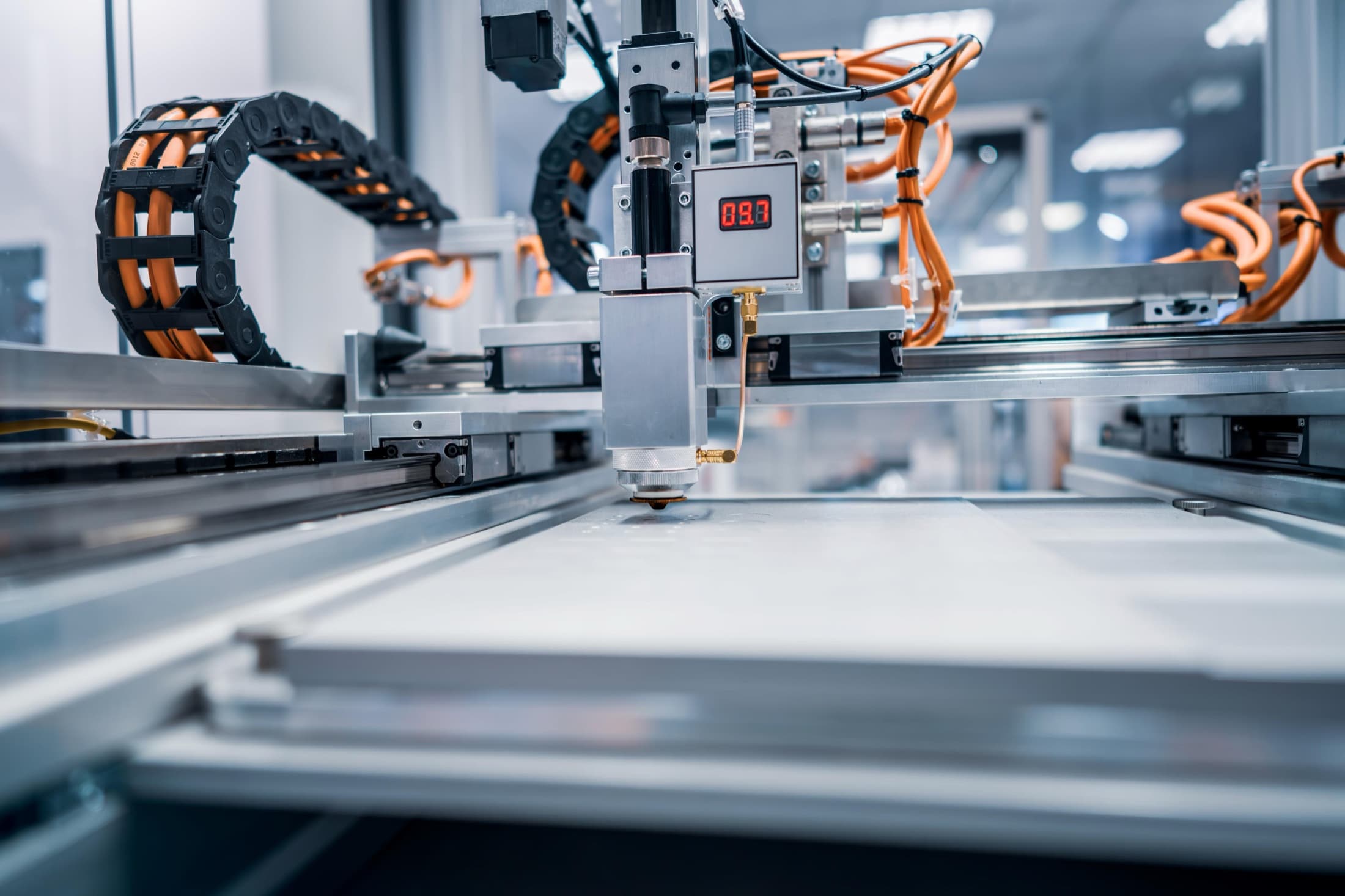 Automated machine on a manufacturing line